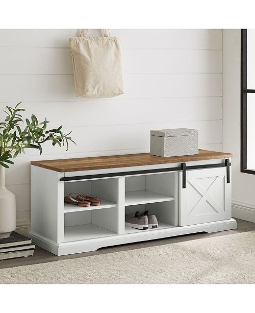 Walker Edison 48 Sliding Barn Door Entry Bench Reviews Furniture Macy S