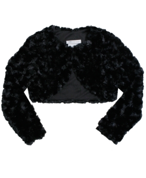 image of Bonnie Jean Little Girl Long Sleeve Faux Fur Lined Cardigan
