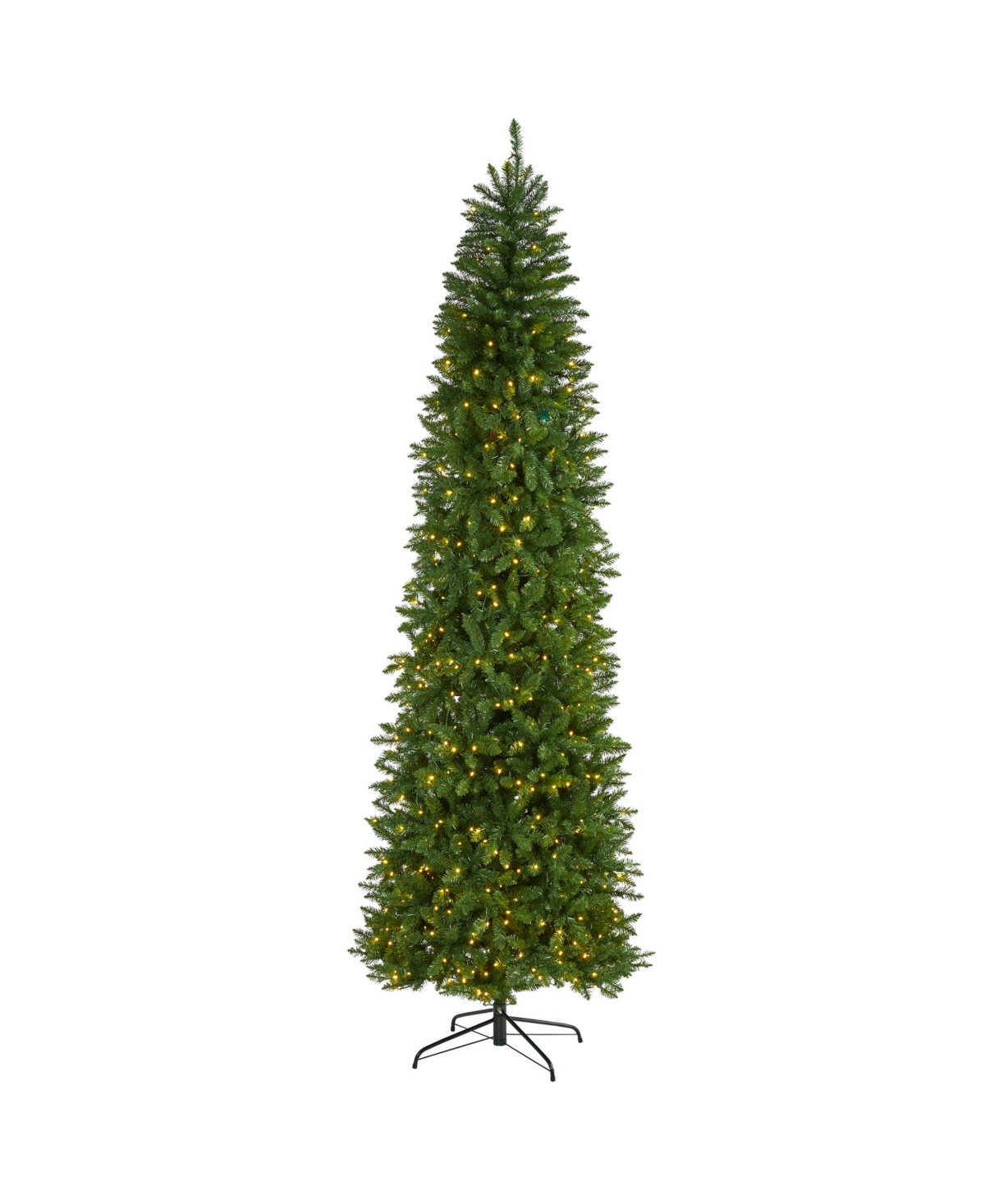 Slim Mountain Pine Artificial Christmas Tree with 600 Clear Led Lights - Green