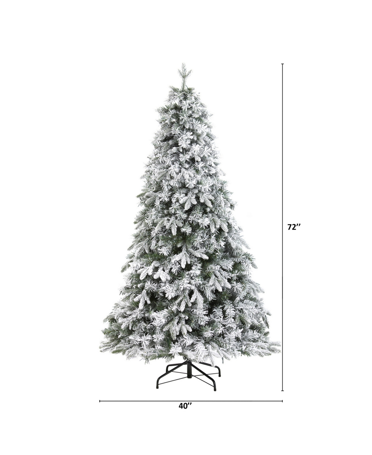 Nearly Natural Flocked Vermont Mixed Pine Artificial Christmas Tree with 300 Clear Led Lights