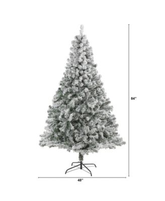 Flocked Rock Springs Spruce Artificial Christmas Tree with 800 Bendable Branches