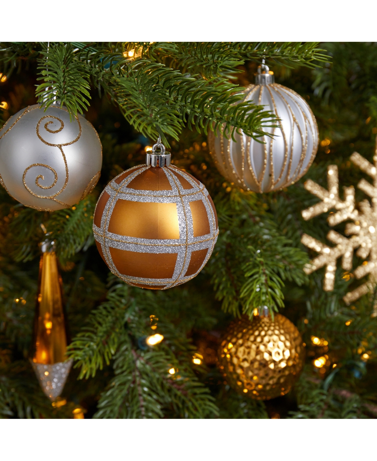 Nearly Natural Holiday Shatterproof, 52 Count Christmas Tree Ornament Box Set