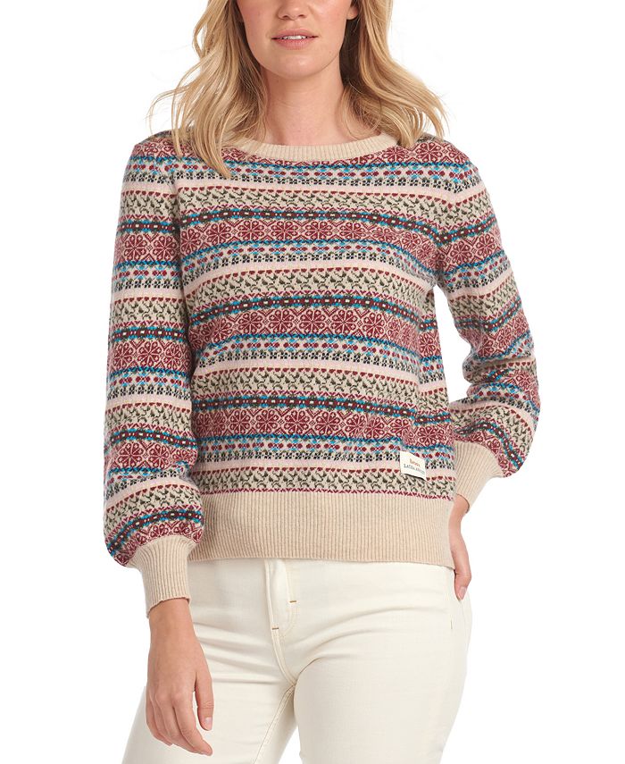 Barbour Laura Ashley Poplars Printed Knit Sweater - Macy's
