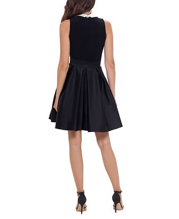 Betsy & Adam Fit & Flare Tuxedo Dress - Macy's