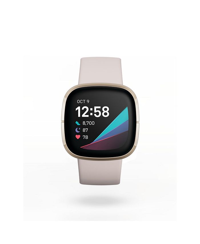 fitbit sense smart watch lunar white