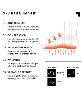 Sharper Image - Acupoint Acupressure Foot Massager Machine with Acupressure, Heat, Compression, & Vibration