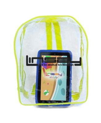 LINSAY - 7" New Tablet Kids Funny with Blue Defender Case and Bag Pack Dual Camera Android 10