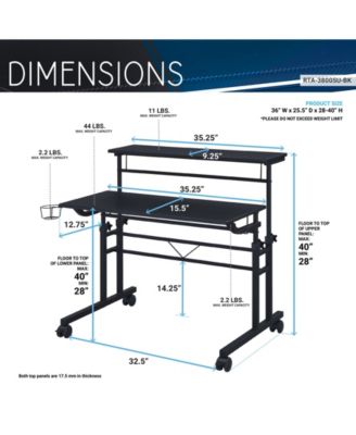 Rolling and Adjustable Writing Desk