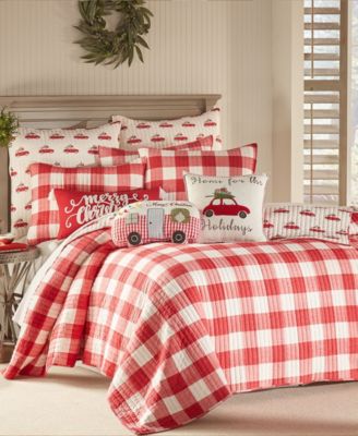 Christmas Road Trip Gingham 2-Pc. Sham Set, European