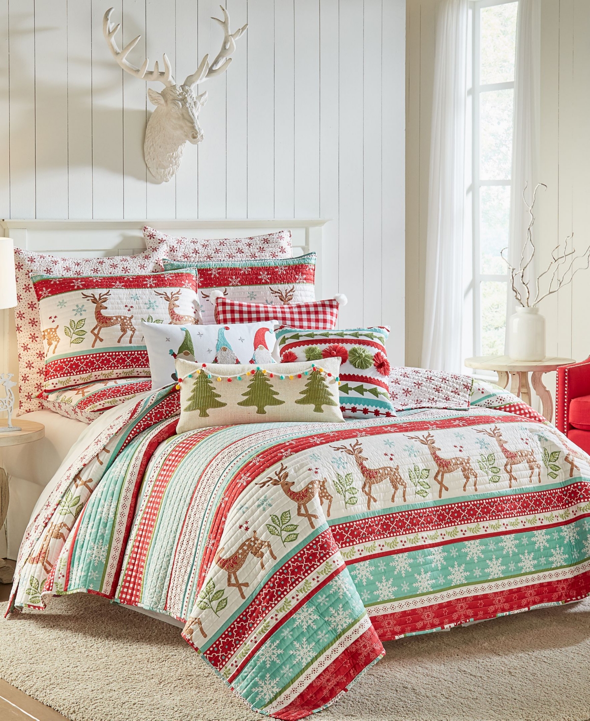 Levtex Let It Snow Festive Christmas 3-Pc. Quilt Set