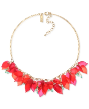 image of Inc Gold-Tone Shaky Bead & Petal Statement Necklace, 18