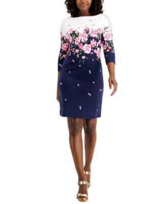 3/4-Sleeve Floral Dress, Created for Macy's