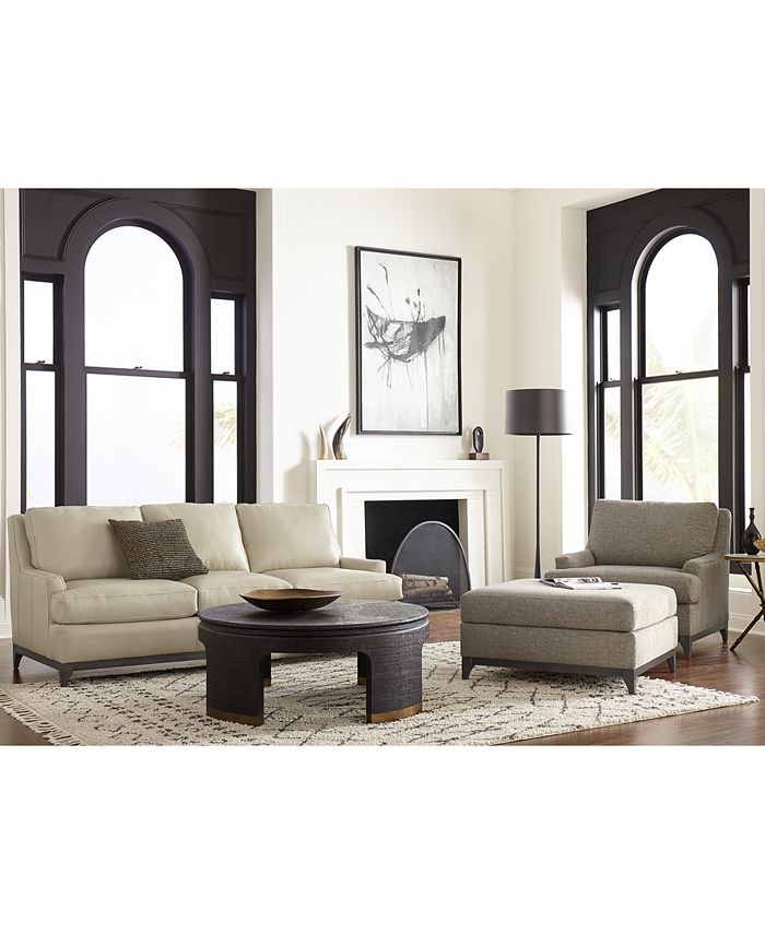 Macy's Skylee 89" Leather Sofa, Created for Macy's Macy's