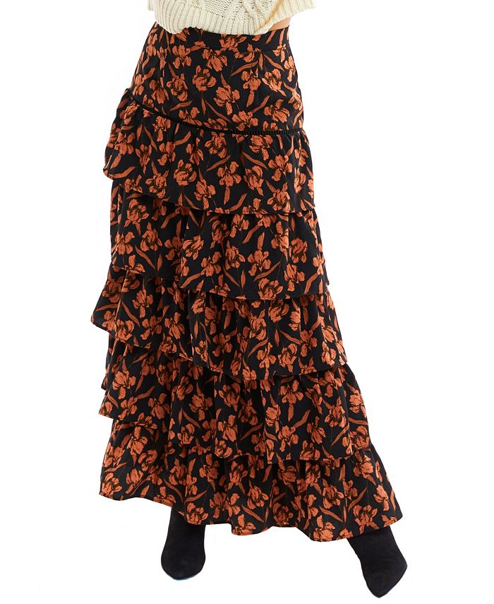 ALLISON NEW YORK Women's Floral Tiered Maxi Skirt & Reviews - Skirts ...