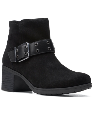 image of Clarks Women-s Hollis Star Buckled Booties Women-s Shoes