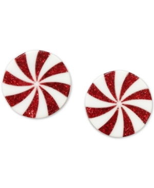 image of Inc Red Peppermint Button Earrings, Created for Macy-s