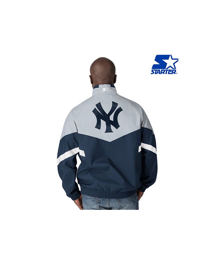 New York Yankees Jacket Mens Large Full Zip Blue Performance