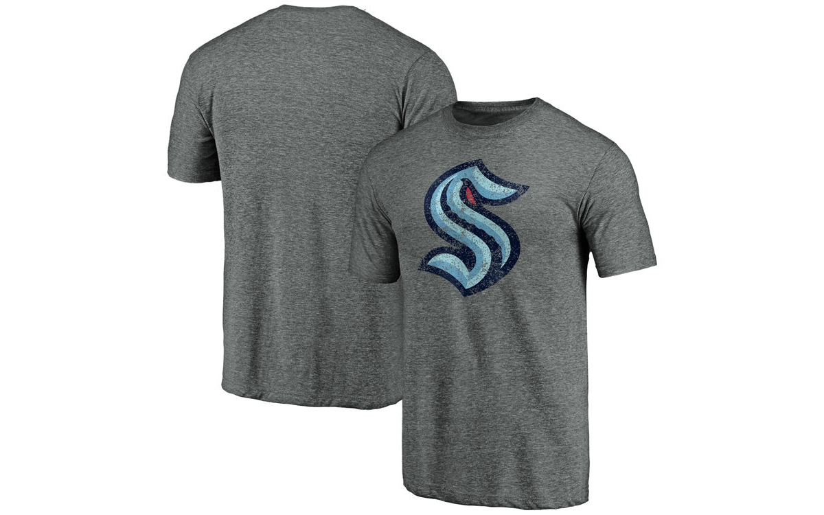 Seattle Kraken Men's Vintage Tri-blend Prime Logo T-shirt - Gray