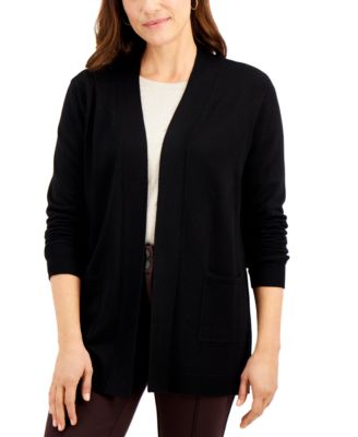 macy's black cardigan womens