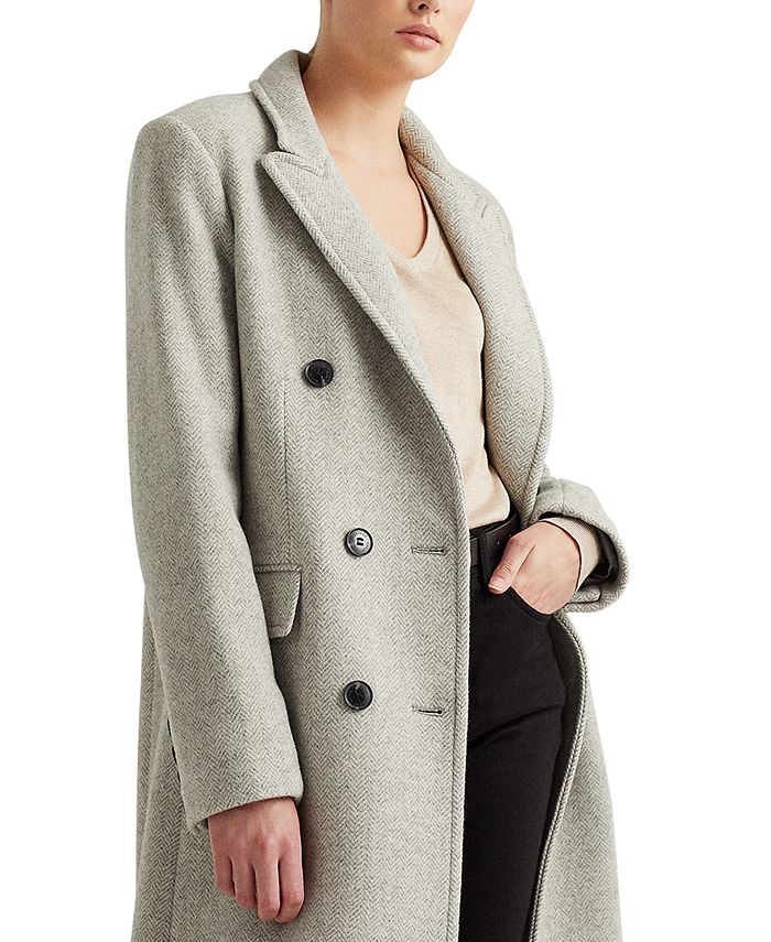 Lauren Ralph Lauren Herringbone DoubleBreasted Coat Macy's