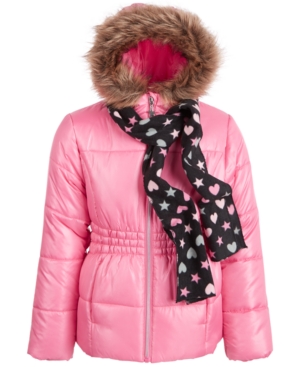 image of S Rothschild & Co Big Girls Puffer Coat and Scarf