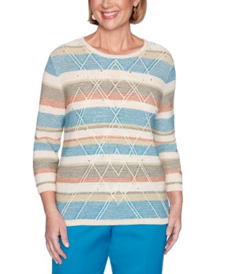 alfred dunner short sleeve textured sweater