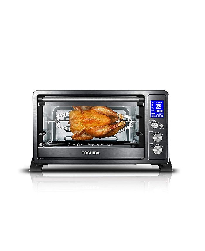 Toshiba AC25CEWCHBS Digital Convection Toaster Oven, Black Stainless