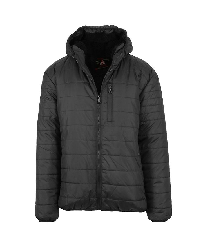 Galaxy By Harvic Men's Sherpa Lined Hooded Puffer Jacket & Reviews ...