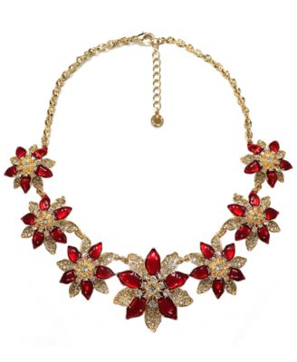 poinsettia statement necklace