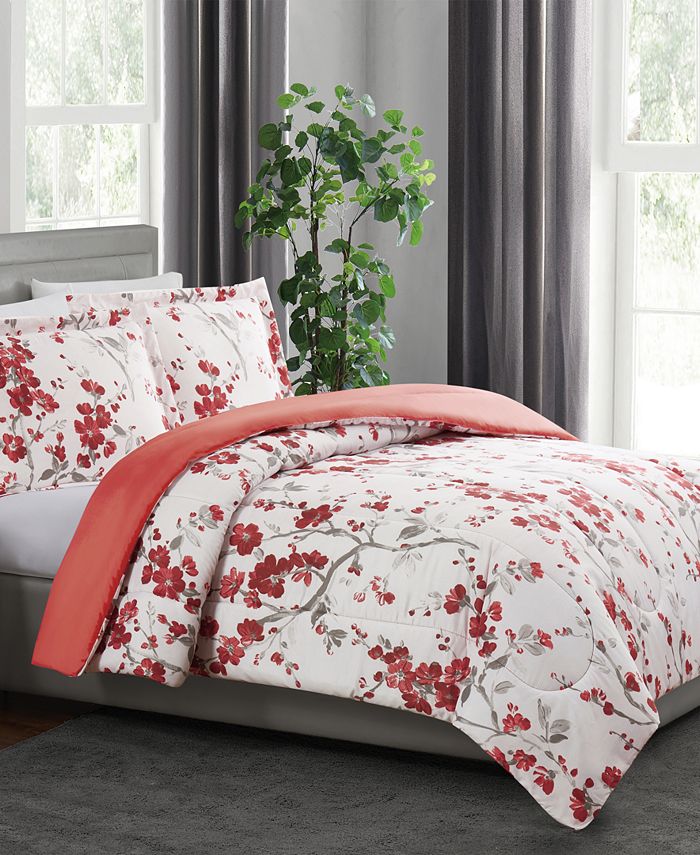 Pem America Cherry Blossom 2Pc. Reversible Twin Comforter Set, Created