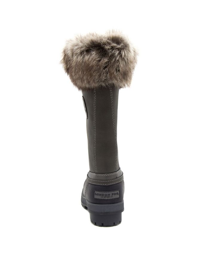 london fog womens melton cold weather snow boot