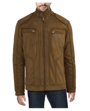 X-Ray Men's Hooded Faux-Leather Jacket