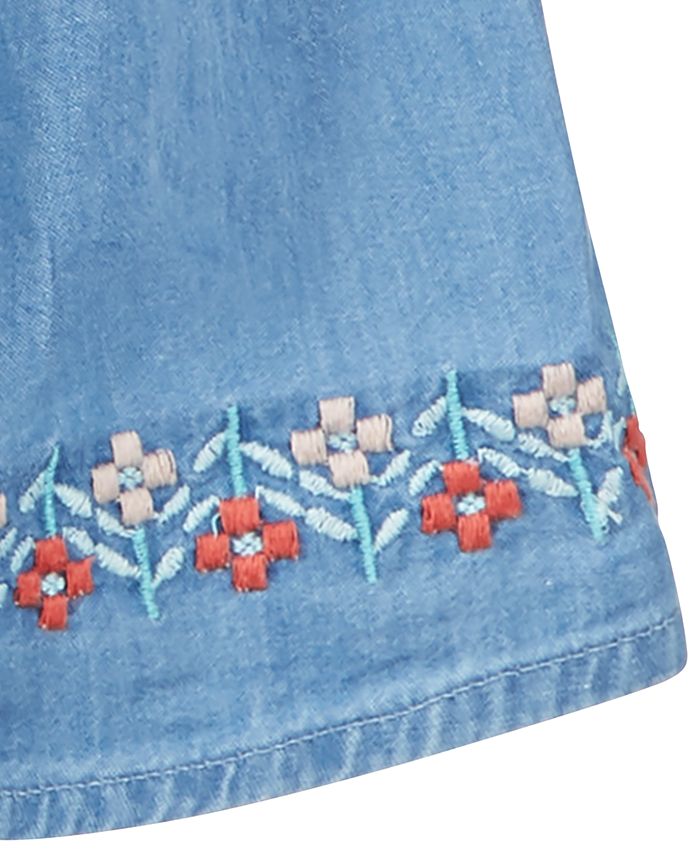 First Impressions Baby Girls Floral Embroidered Denim Top, Created for