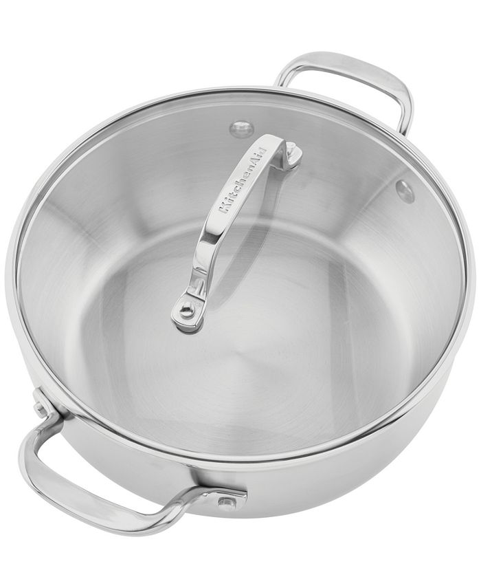KitchenAid Brushed Stainless Steel 4Qt. Casserole with Lid & Reviews