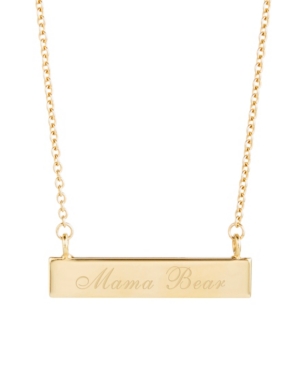 image of brook & york 14K Gold Plated Mama Bear Bar Necklace