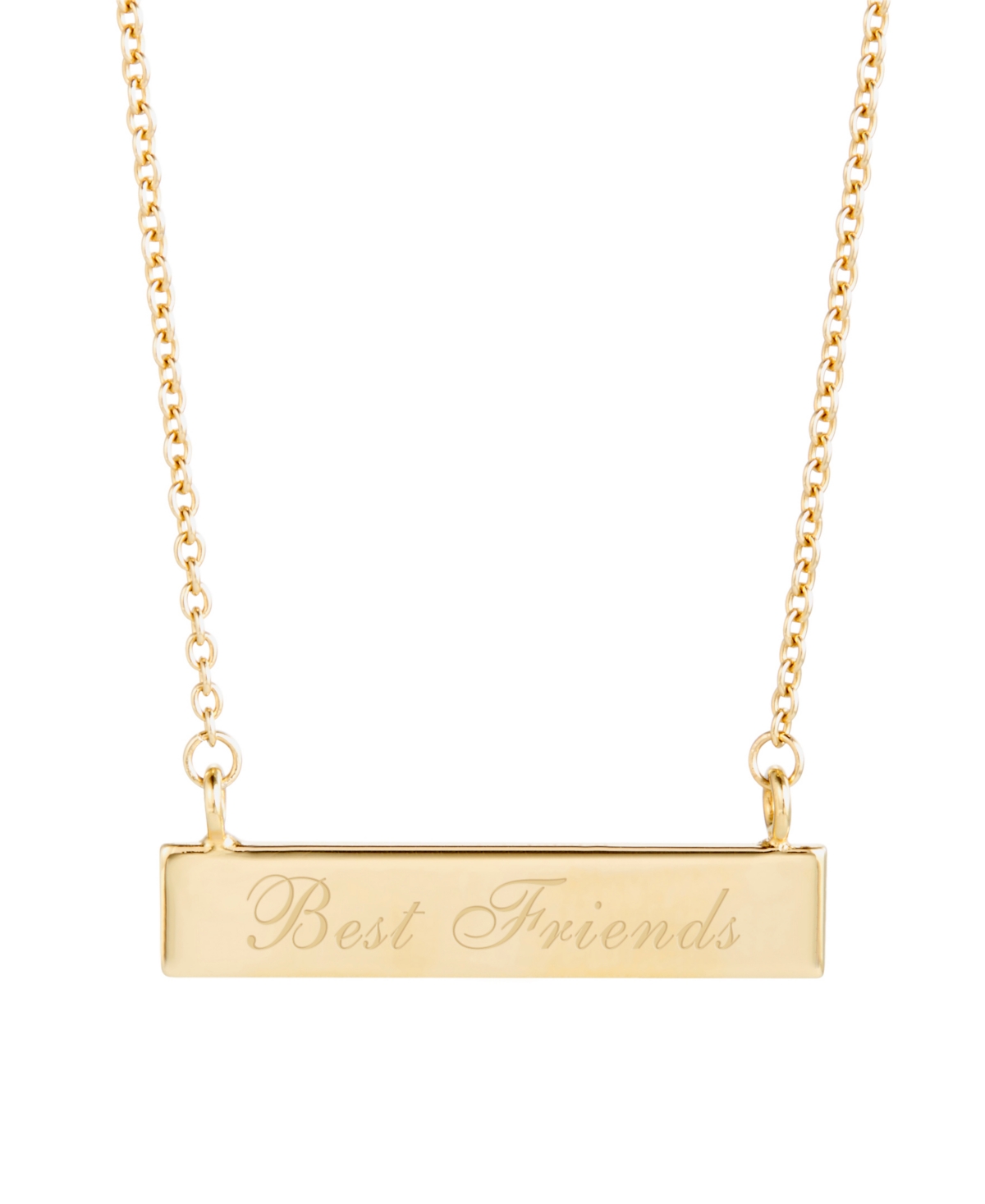 14K Gold Plated Best Friends Bar Necklace - Gold-Plated