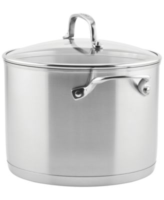 3-Ply Base Stainless Steel 8 Quart Induction Stockpot with Lid