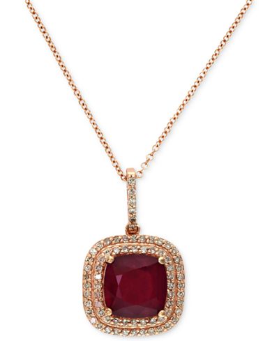 Rosa by EFFY Ruby (3-1/8 ct. t.w.) and Diamond (1/4 ct. t.w.) Drop ...