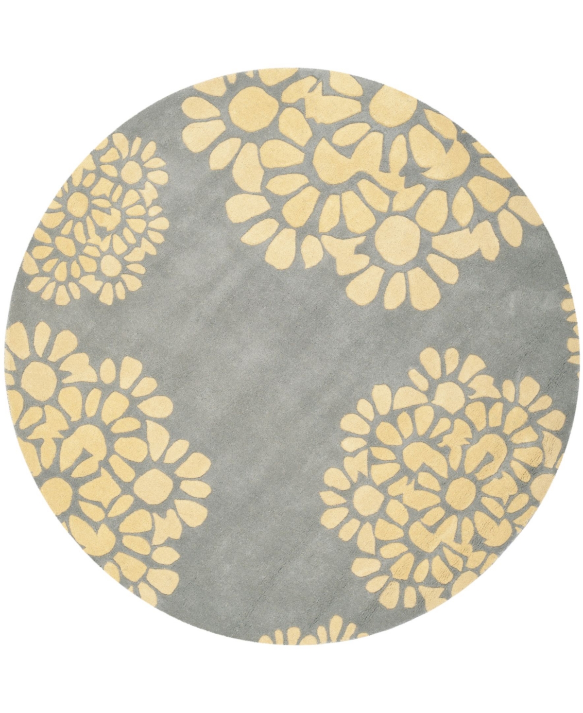 Martha Stewart Collection 4730 MSR4730B Gray/Gold 8' x 8' Round Area Rug - Gray