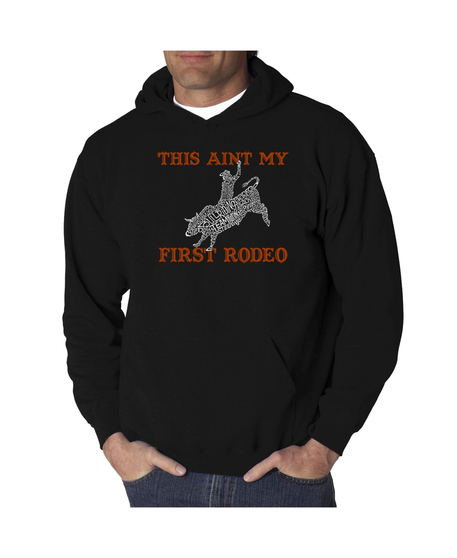 Men's Word Art Hooded Sweatshirt - This Aint My First Rodeo