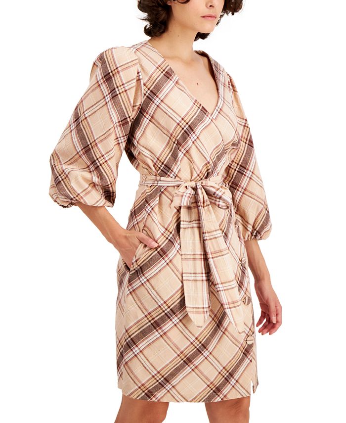 INC International Concepts INC Puff Sleeve Wrap Dress Created for