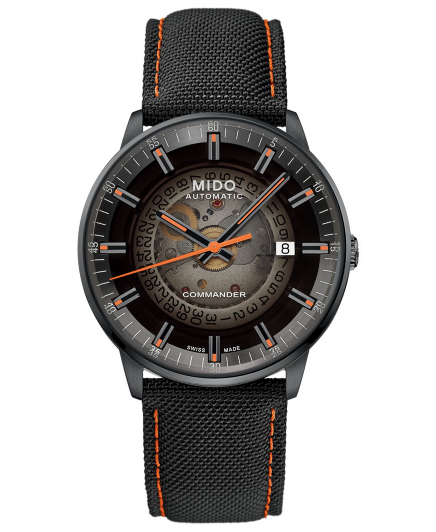 Мужские часы Mido Swiss Automatic Commander Gradient Black Fabric Strap Watch 40mm — фото 1