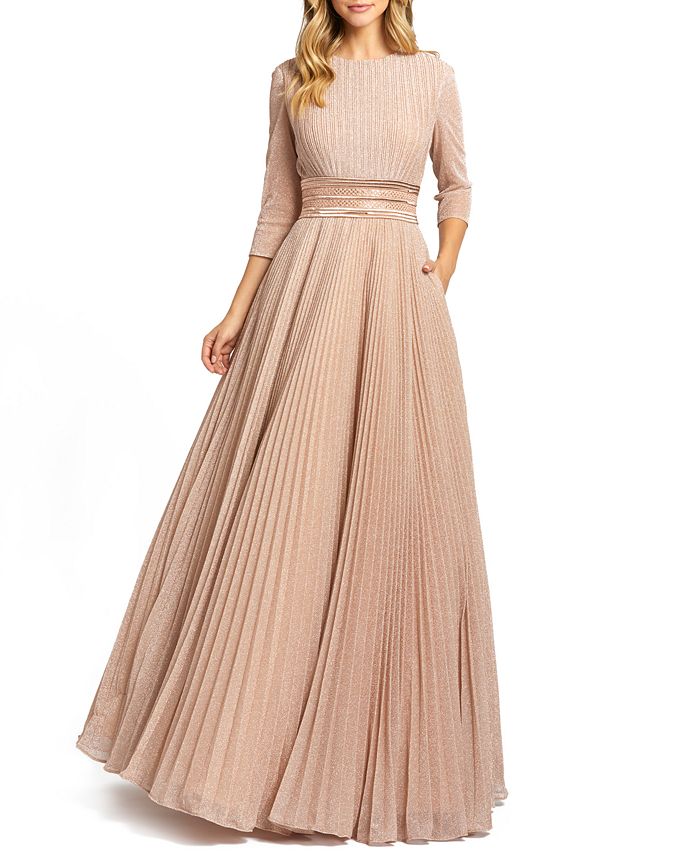 MAC DUGGAL - Embellished-Waist Pleated-Skirt Gown