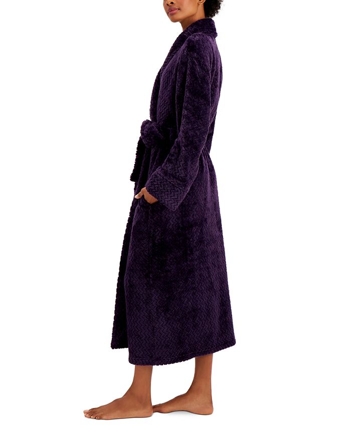 Charter Club Plush Zigzag Long Cozy Plush Wrap Robe, Created for Macy's