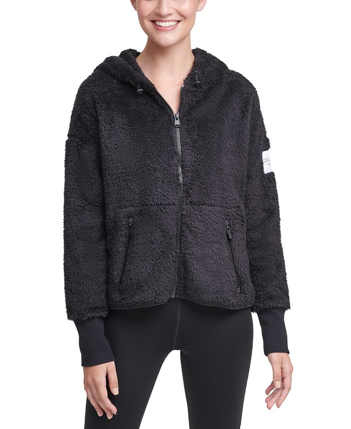 Calvin Klein Fleece Hooded Jacket & Reviews - Jackets & Blazers - Women -  Macy's