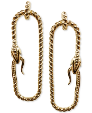 image of Thalia Sodi Gold-Tone Pave Snake Open Drop Earrings, Created for Macy-s