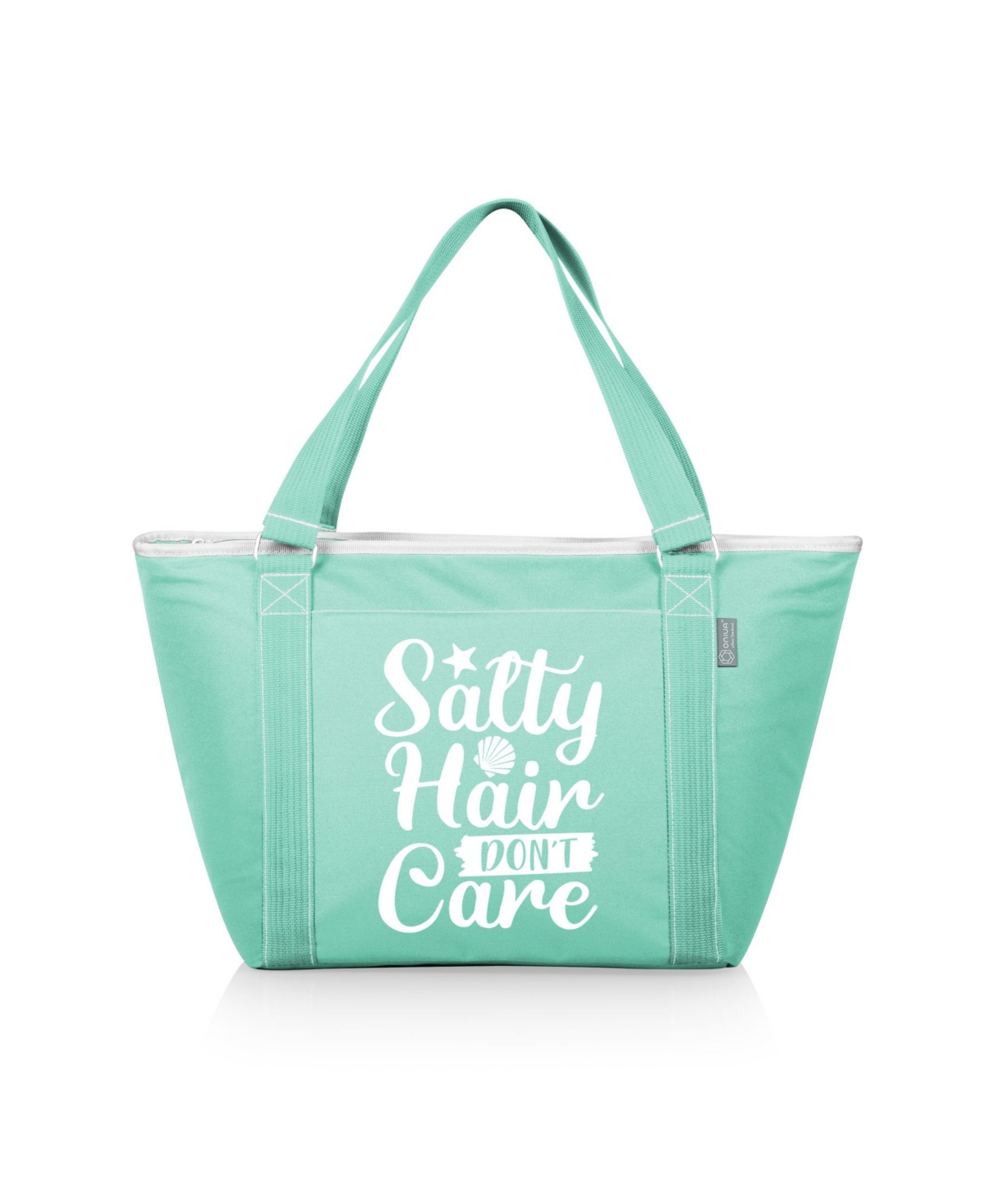"Salty Hair Don't Care" Topanga Cooler Tote Bag - Blue
