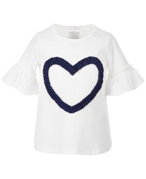 image of First Impressions Baby Girls Ruched Heart Ruffle Top, Created for Macy-s