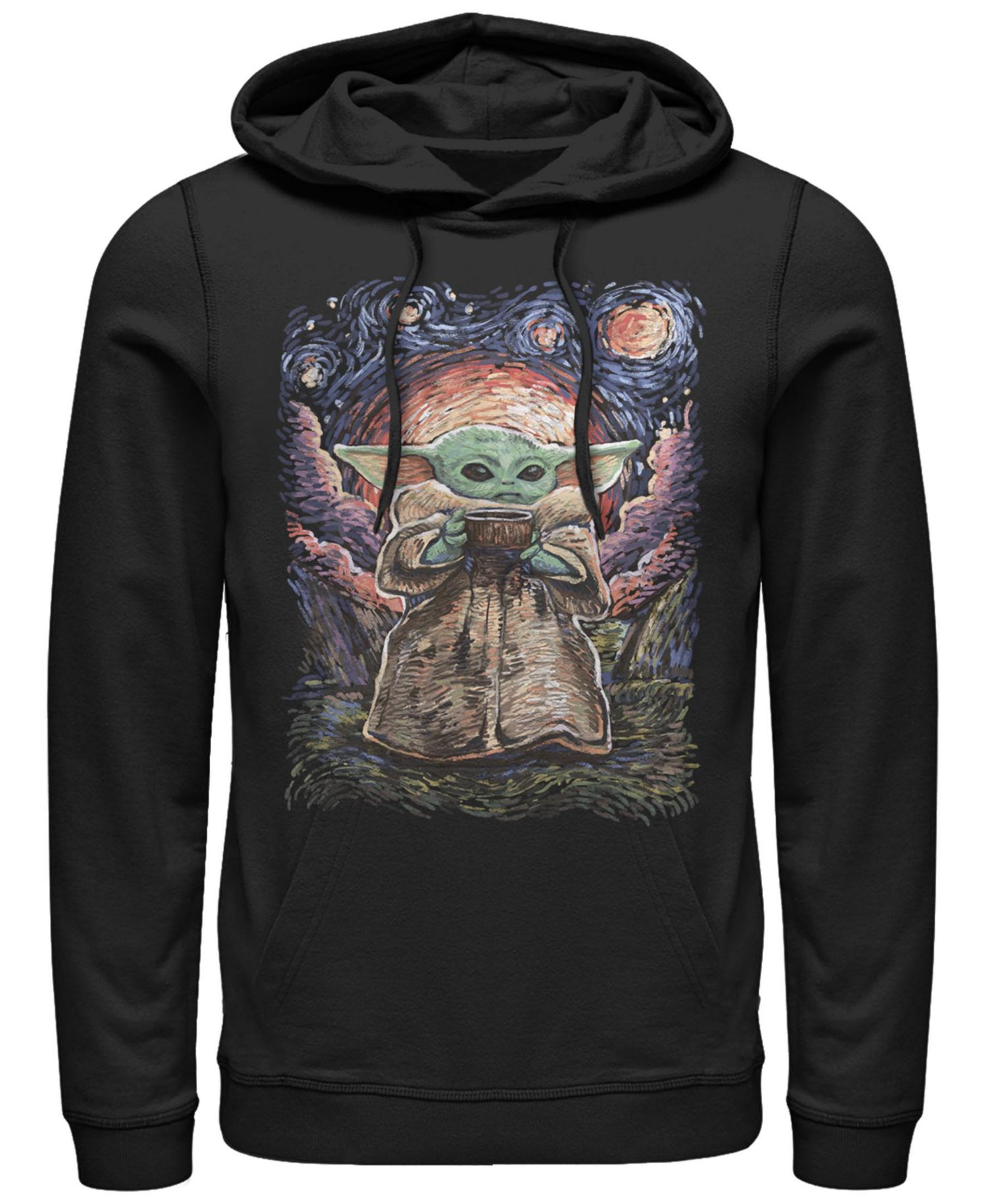 Men's Star Wars Mandalorian Sipping Starries Fleece Pullover Hoodie