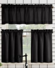 Ricardo Checkmate Tier Curtain Pair 70W x 36L - Black